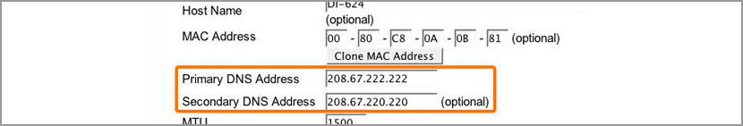 change dns opendns norton