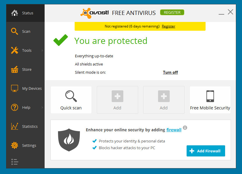 free avast firewall settings