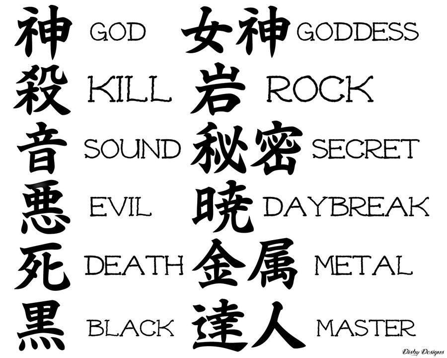 simple japanese symbols and their meanings in english