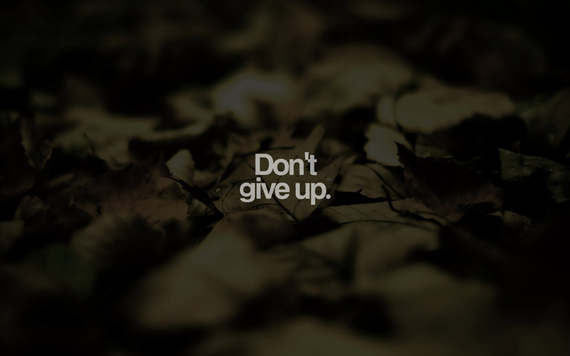 Don't give up.