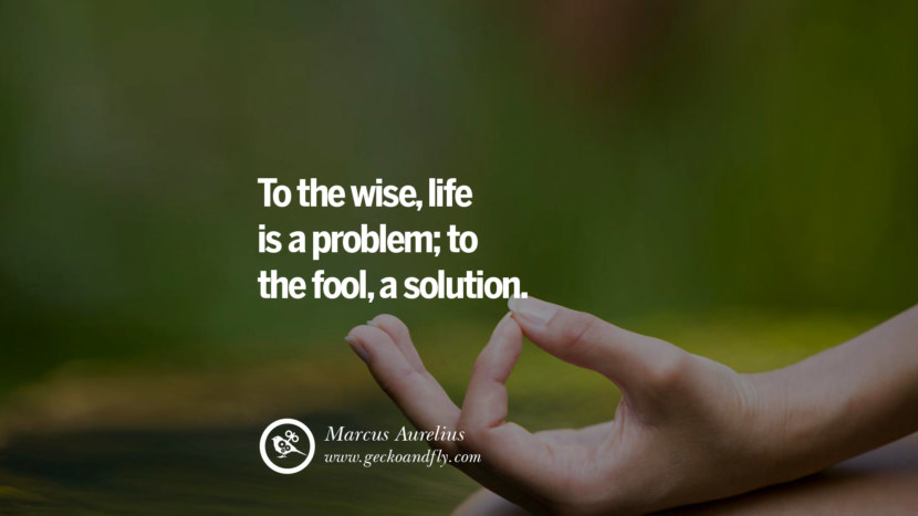 To the wise, life is a problem; to the fool, a solution. - Marcus Aurelius