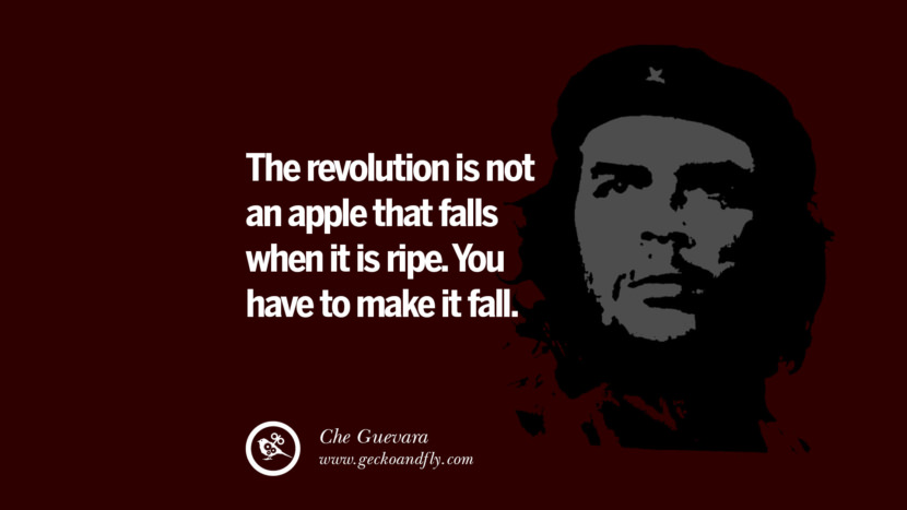 The revolution is not an apple that falls when it is ripe. You have to make it fall. - Che Guevara