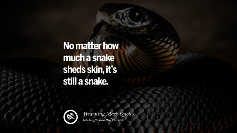 No matter how much a snake sheds skin, it's still a snake.