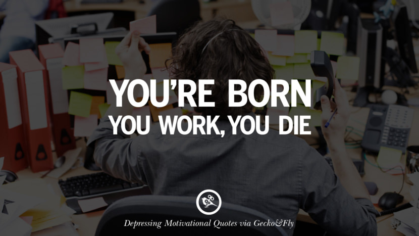 You're born, you work, you die.