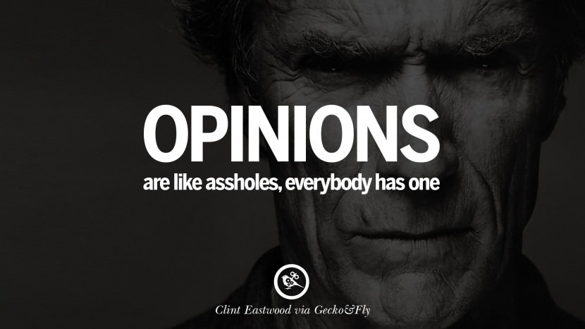 Opinions are like assholes, everybody has one.