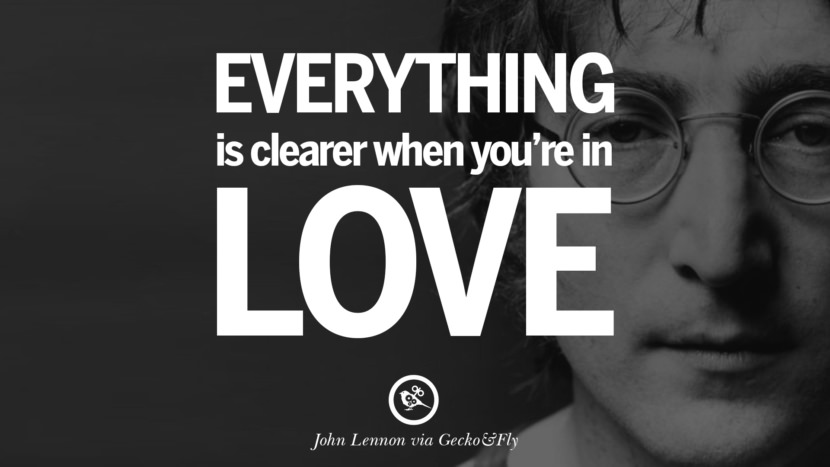 Everything is clearer when you're in love. Quote by John Lennon