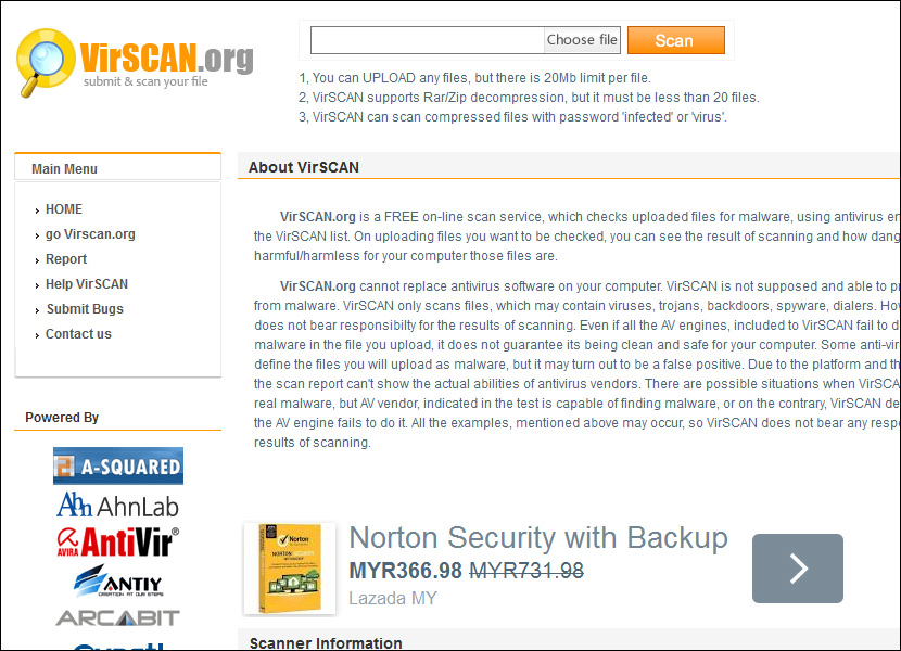 virscan online web scanner Online Computer Virus Scanner, Upload and Scan Suspicious Files with Multi Antivirus Engine