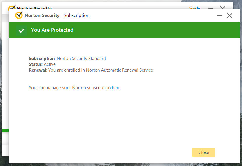 norton genuine subscription