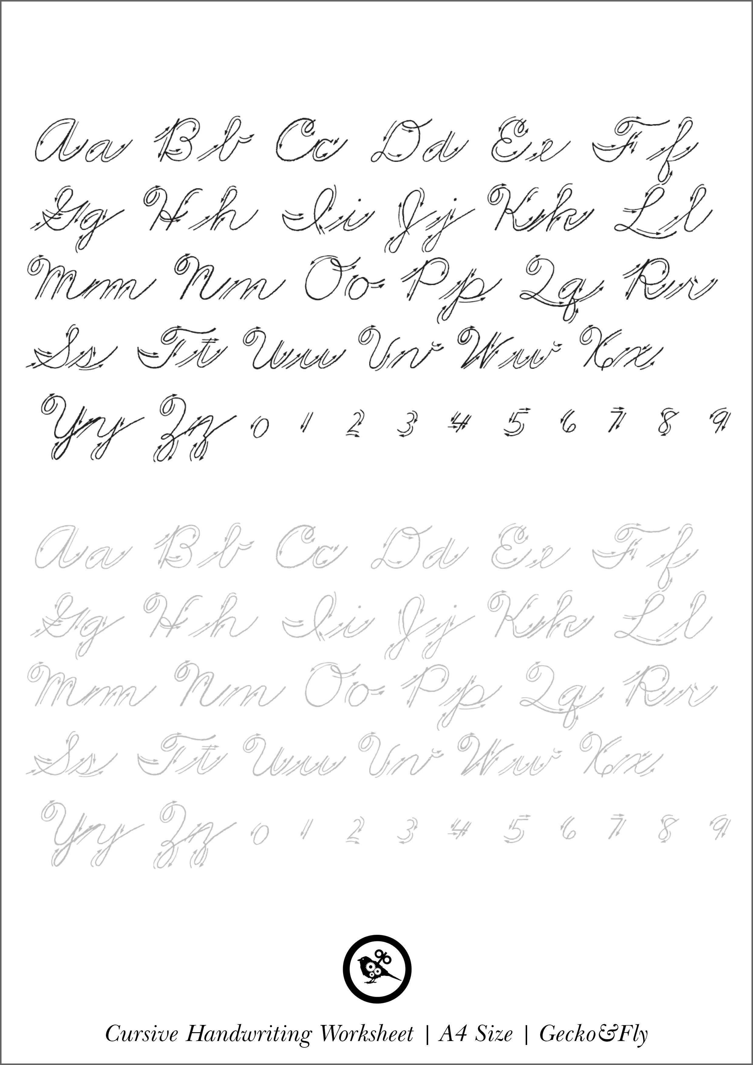Tracing Cursive Handwriting