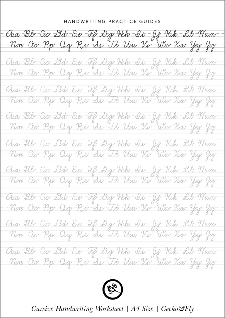 5 Printable Cursive Handwriting Worksheets For Beautiful Penmanship