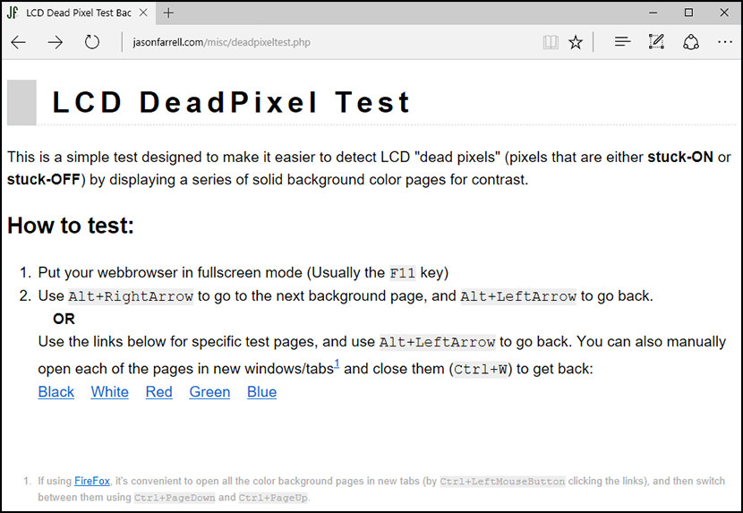 LCD DeadPixel Test