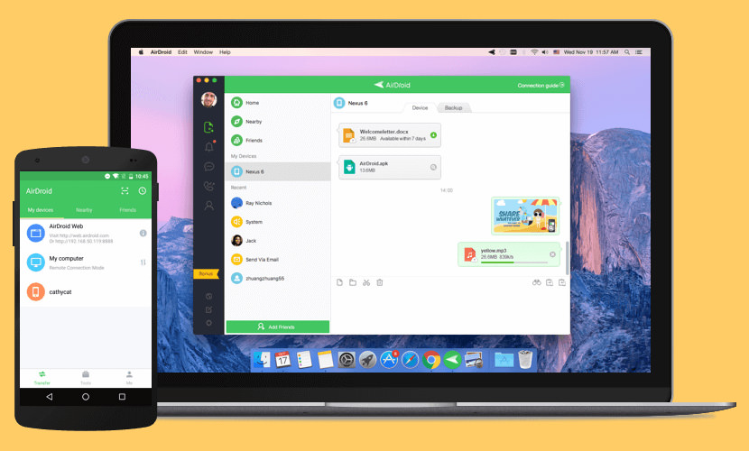 airdroid file transfer manager