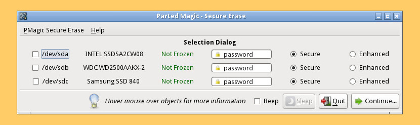 parted magic secure erase ssd