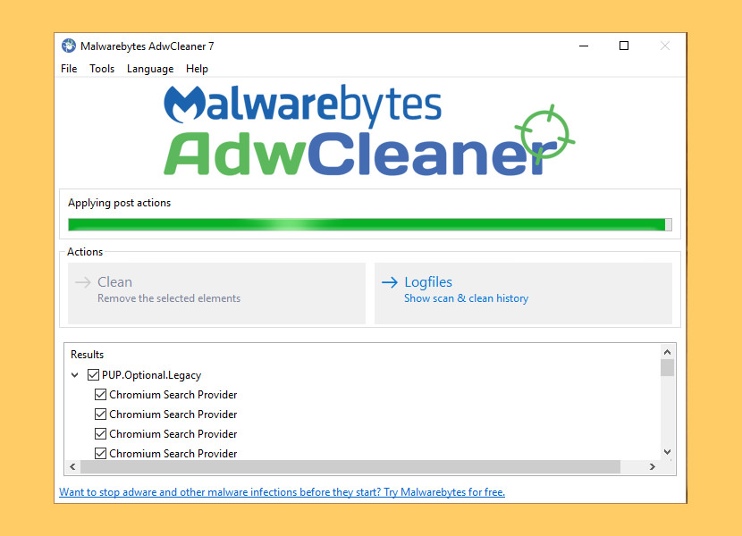 malwarebytes adwcleaner free