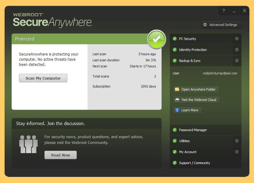 webroot secureanywhere internet security complete download