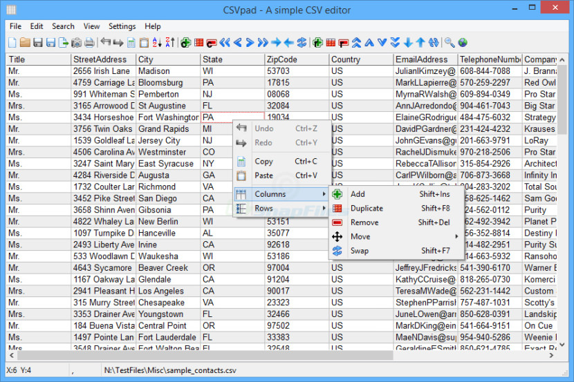 расширение csv можно редактировать