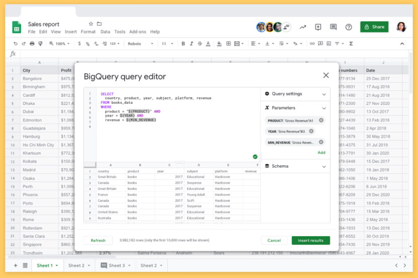 upload csv to google sheets