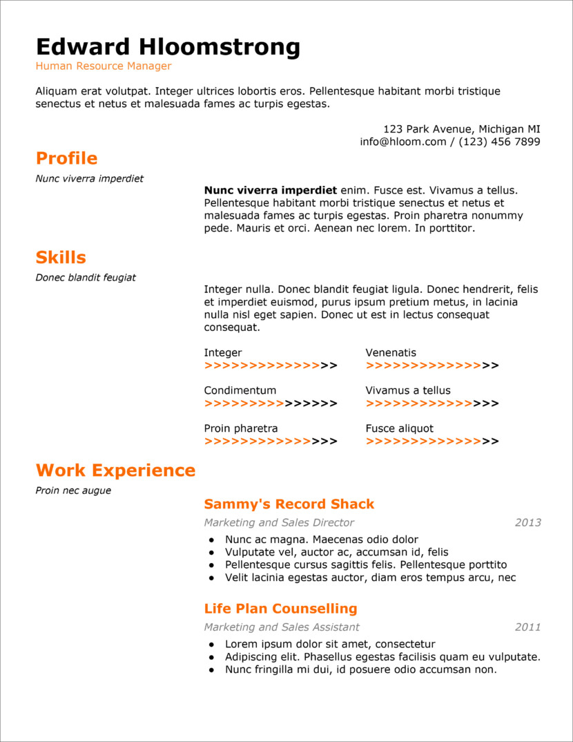 free microsoft office resume templates 2007