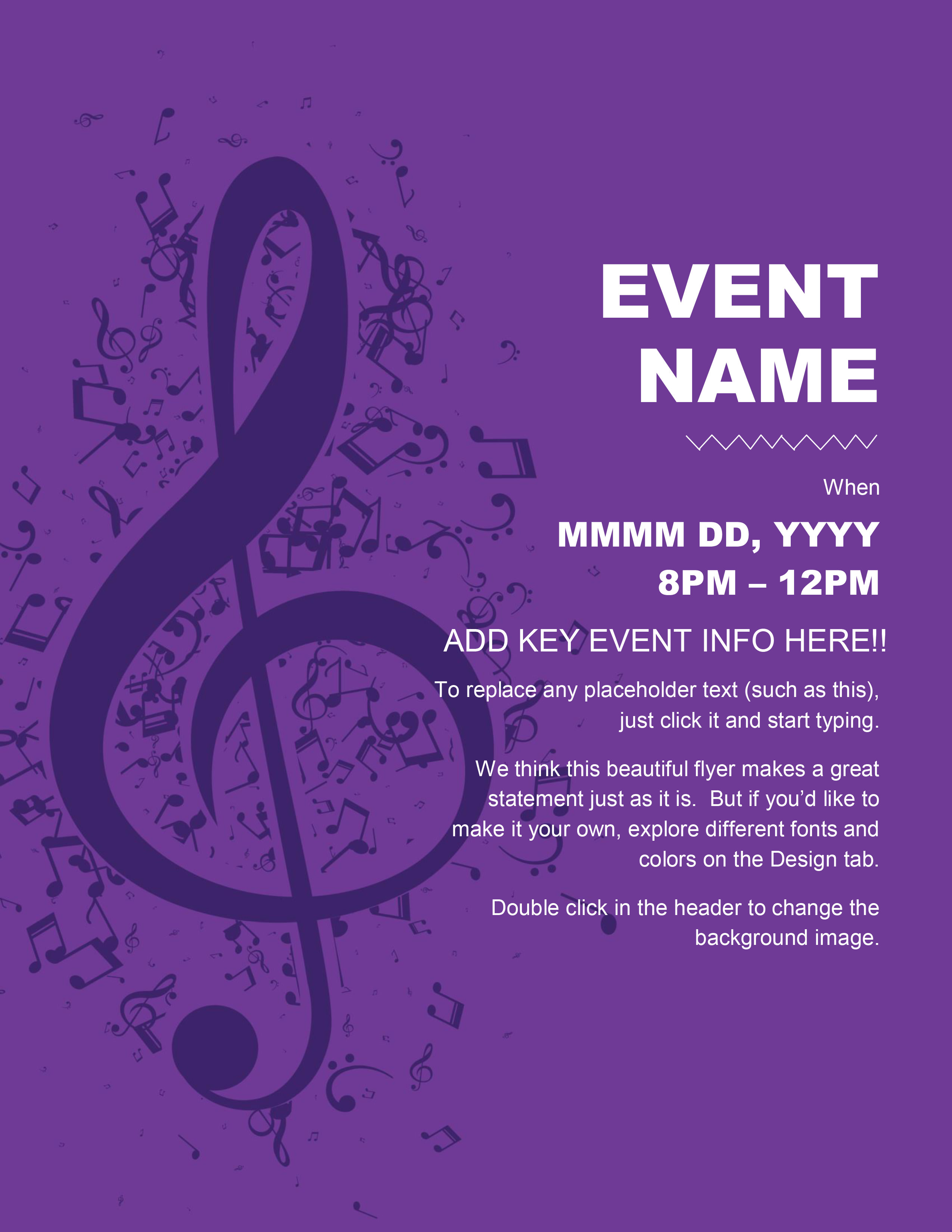 microsoft word event flyer template free