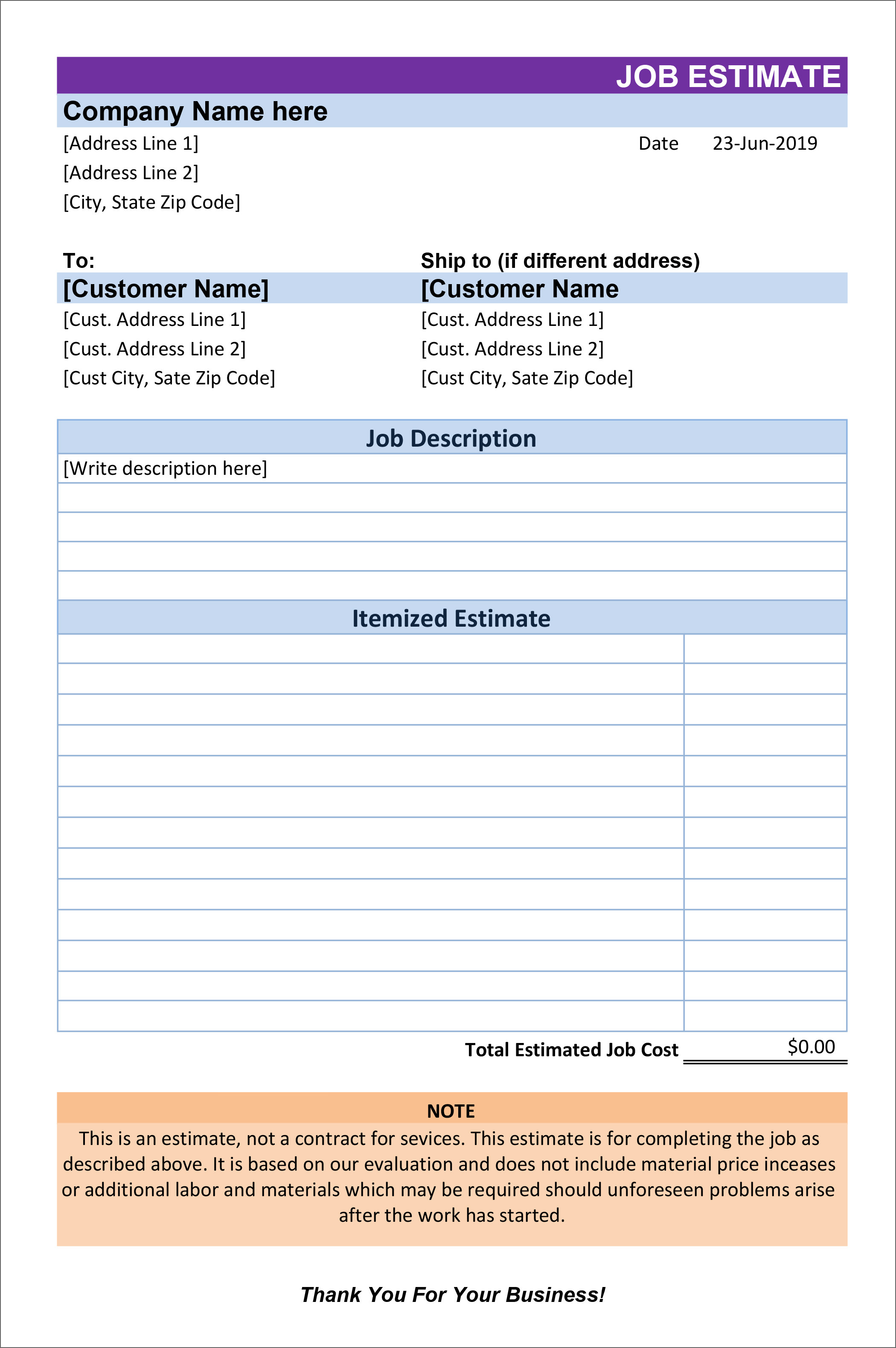  How To Create An Estimate Template In Excel 