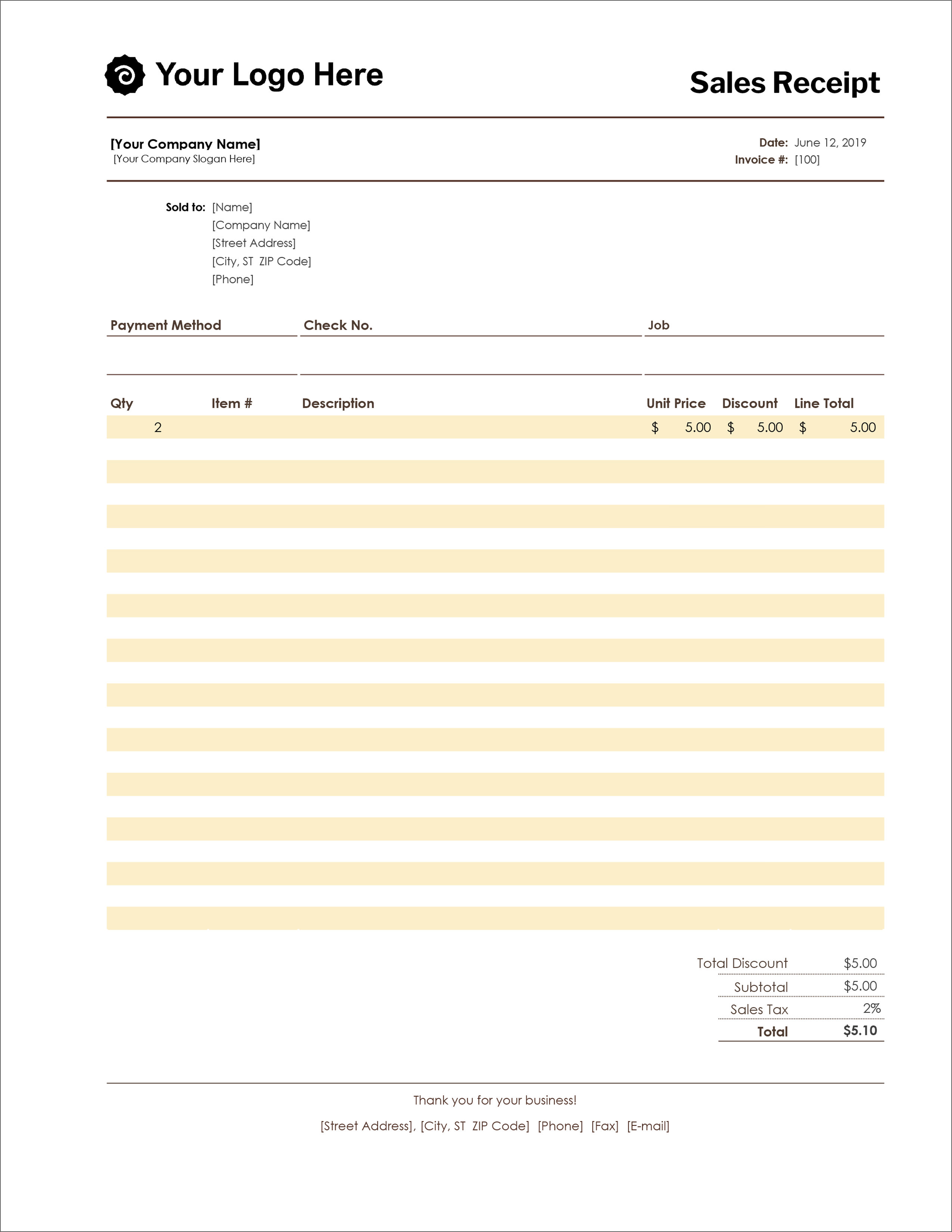 14 Free Receipt Templates Download For Microsoft Word Excel And Google Sheets