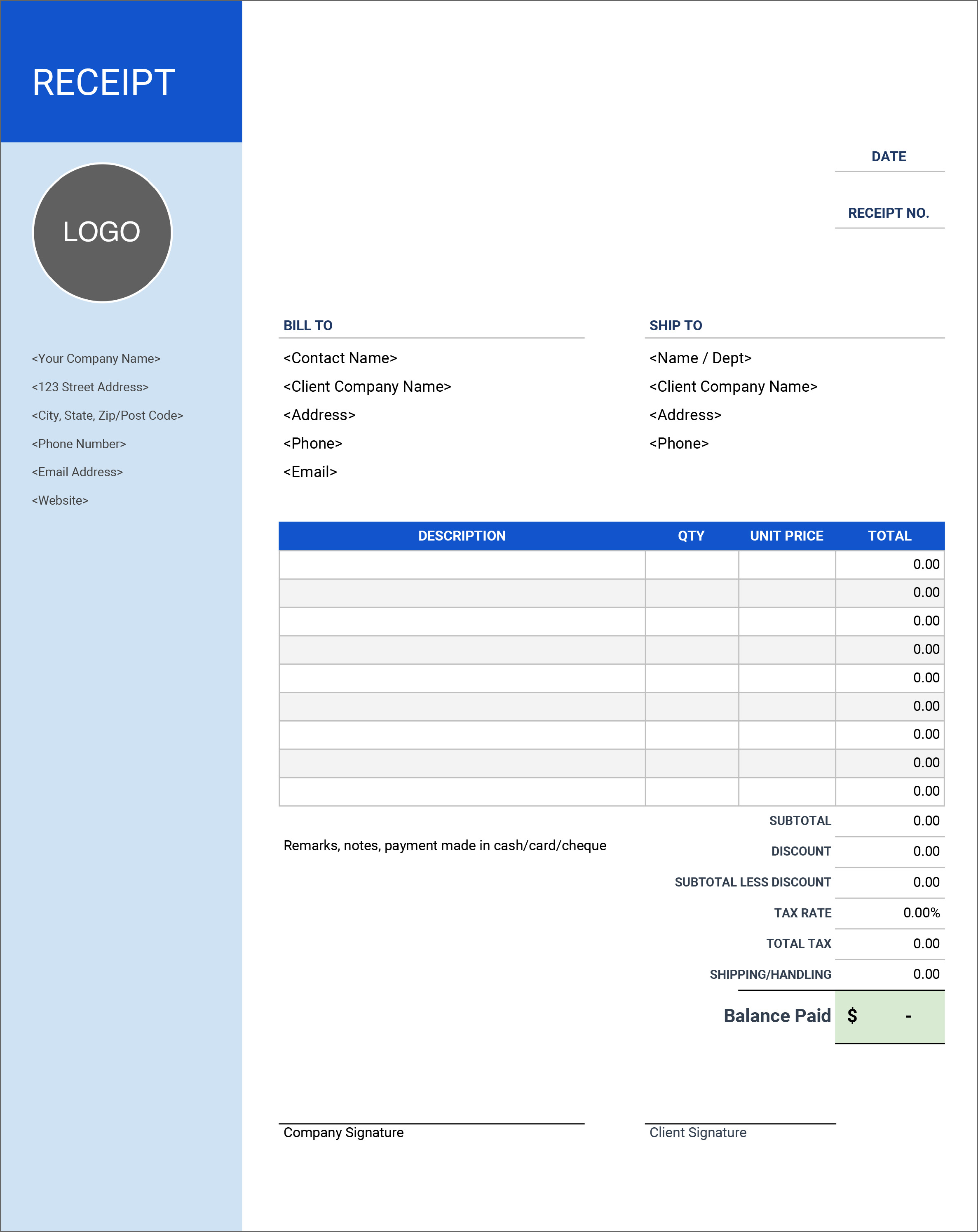 Ebay Receipt Template Excel