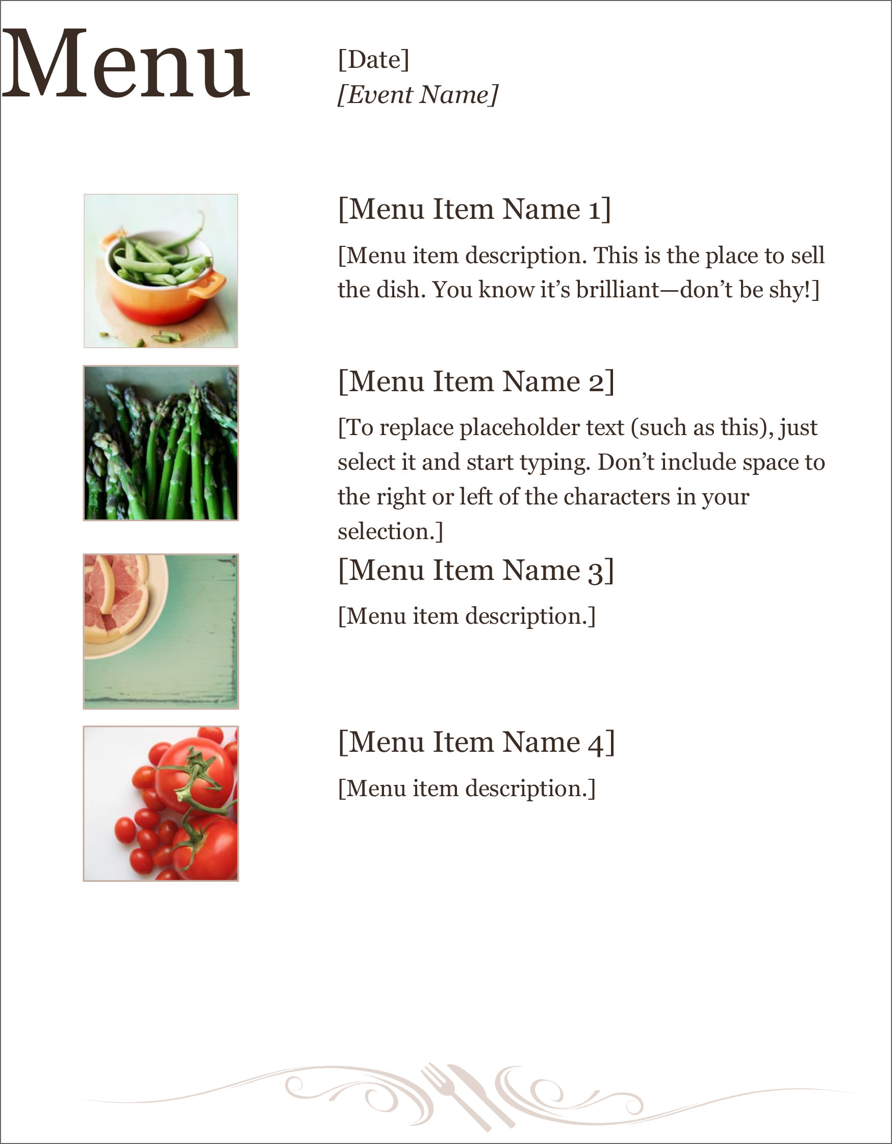 Free Cafe Menu Templates For Word - Toptemplate.my.id