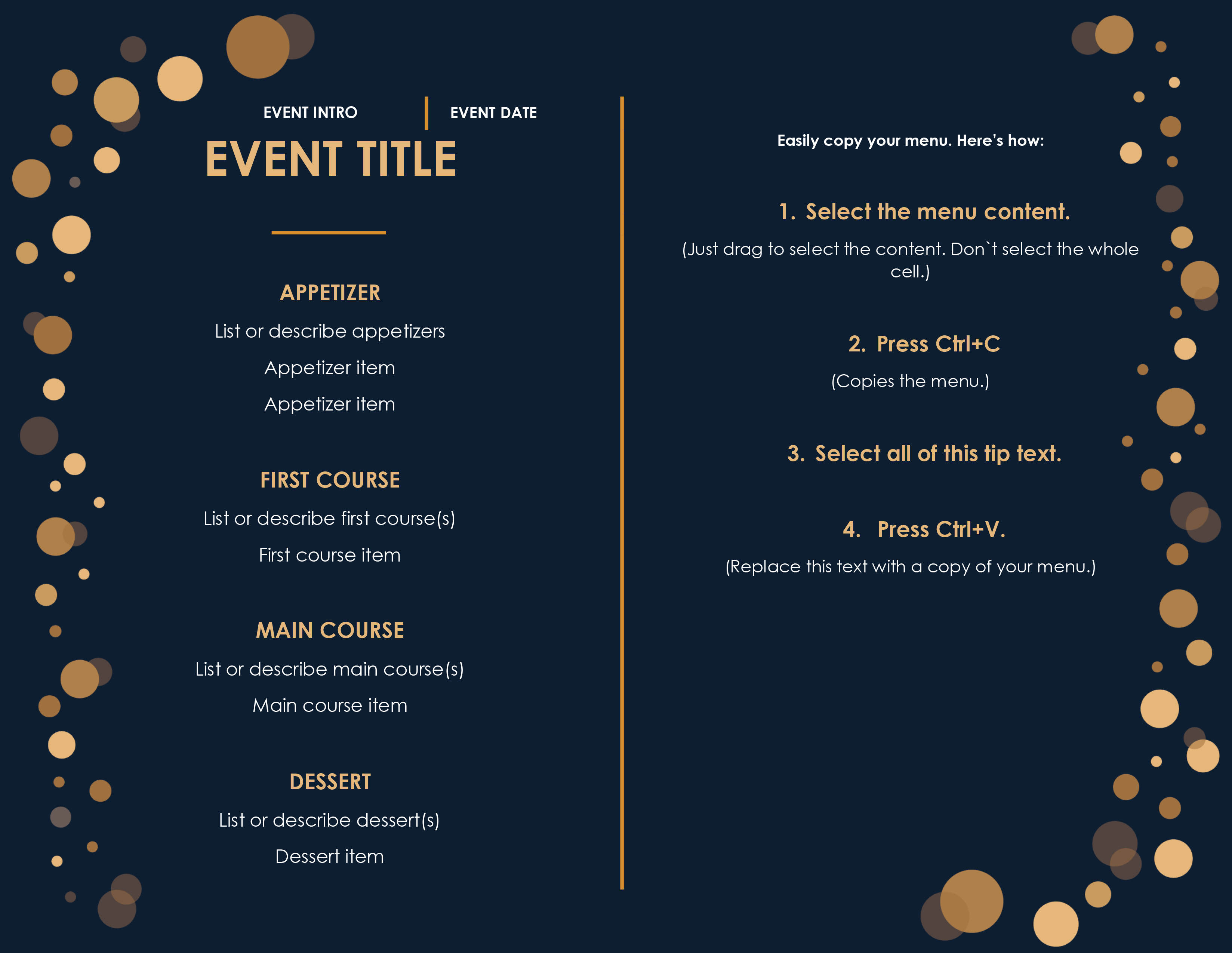 22 Free Simple Menu Templates For Restaurants, Cafes, And Parties Throughout Menu Template Google Docs