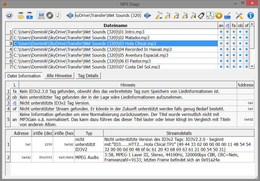 MP3 Diags