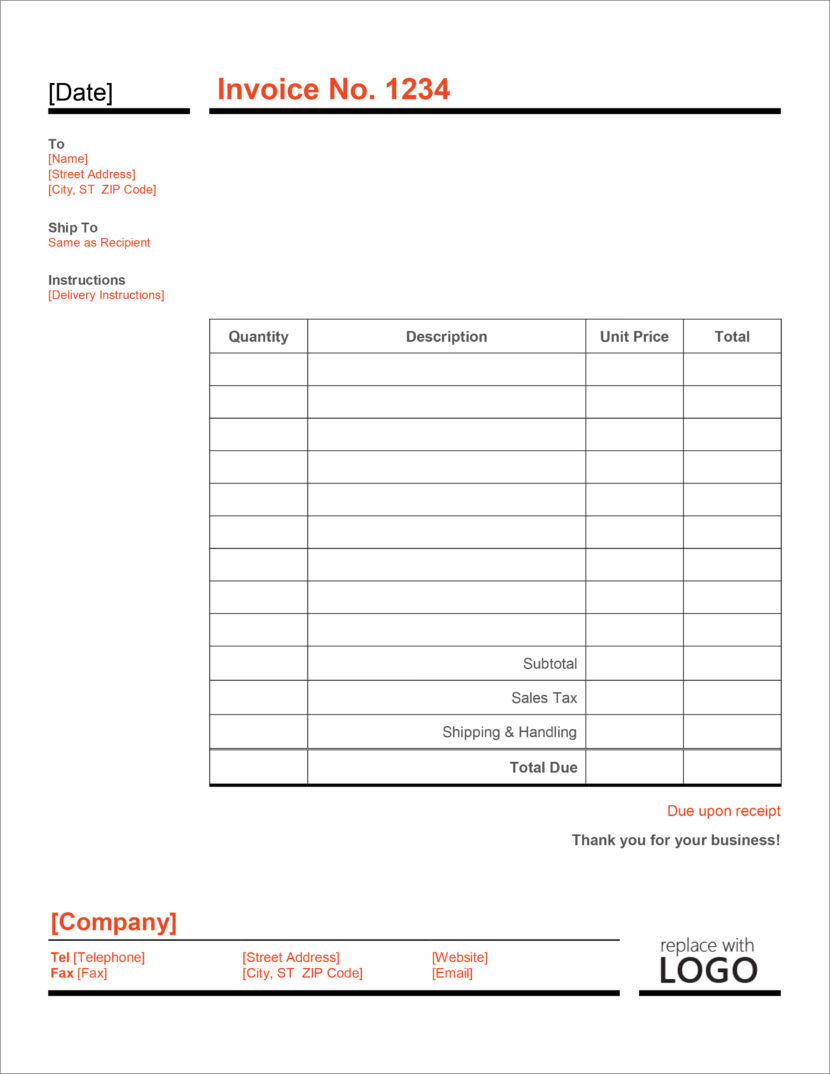 microsoft excel templates for invoicing customers