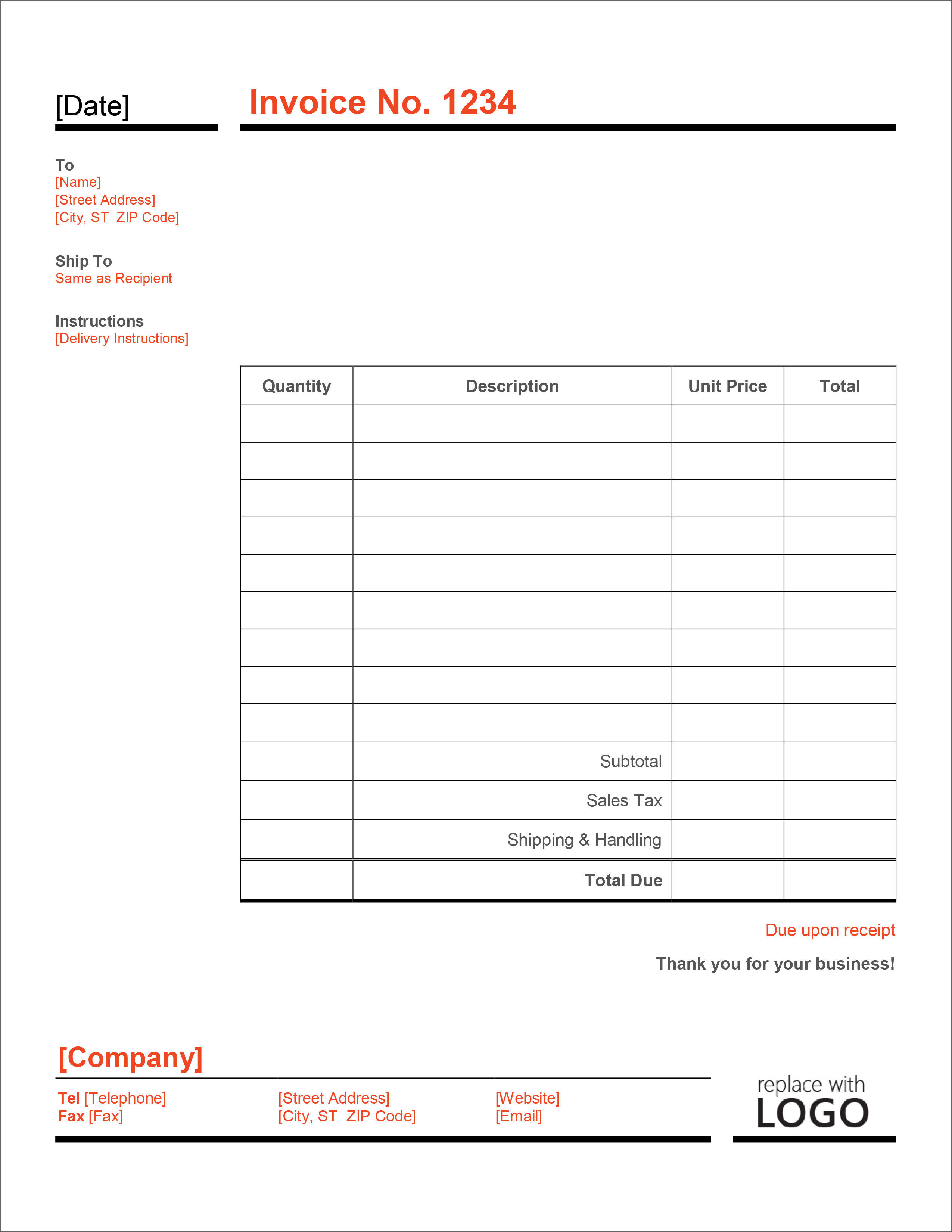 22 Free Invoice Templates In Microsoft Excel And DOCX Formats Intended For Microsoft Office Word Invoice Template