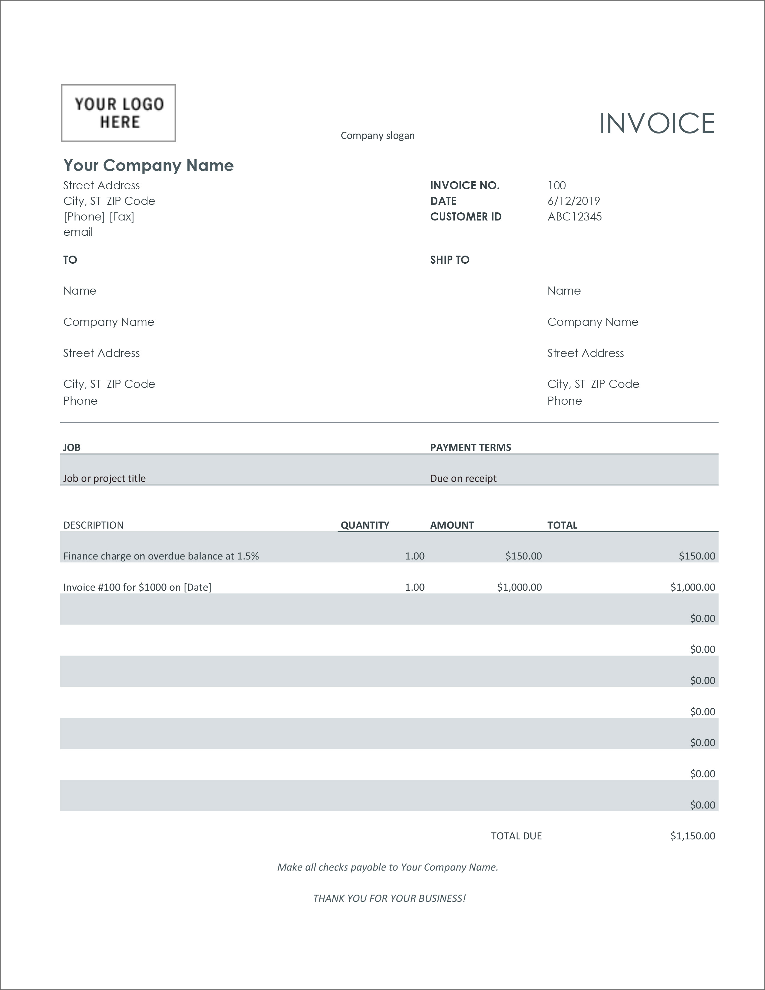 23 Free Invoice Templates In Microsoft Excel And DOCX Formats Intended For Interest Invoice Template
