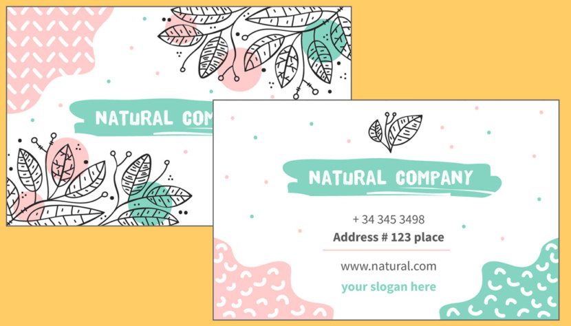 Screenshot of blank Funky Business Card Template