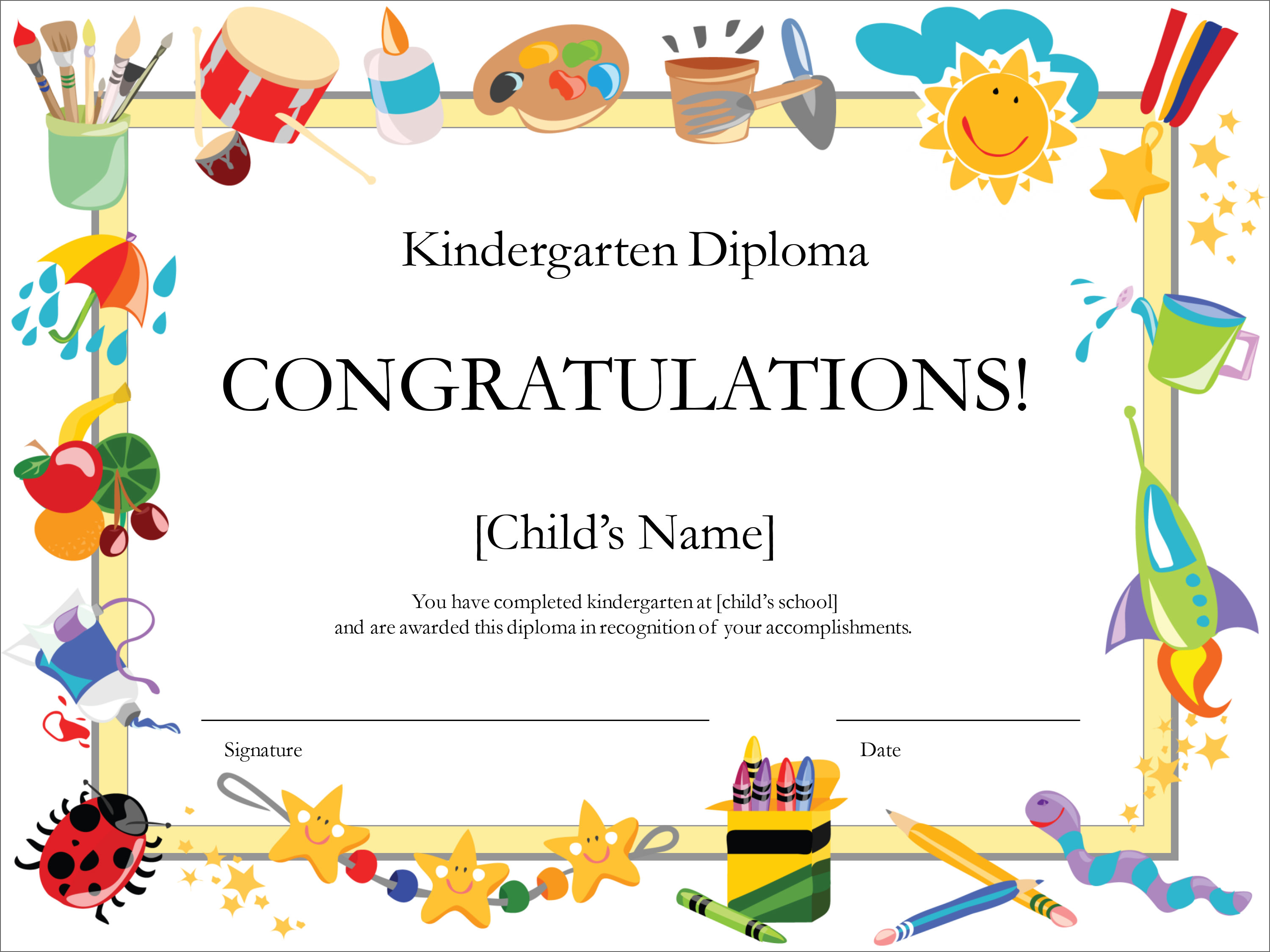 23 Free Creative Blank Certificate Templates In PSD Photoshop Within Free Kids Certificate Templates