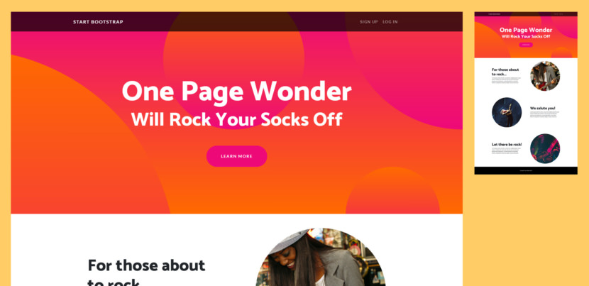 One Page Wonder is a Bootstrap 4 starter theme for quickly creating attractive one page websites in Bootstrap.