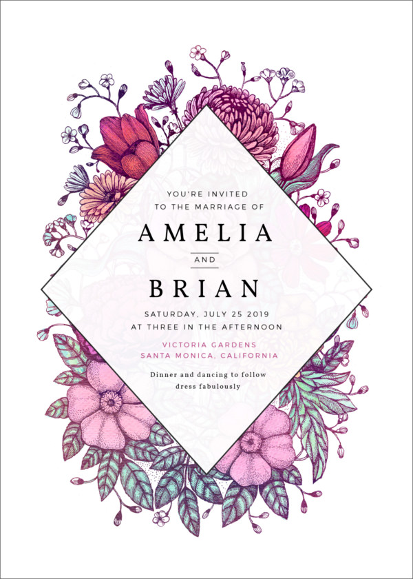 20 Free Wedding Invitation Template Cards - Printable And Editable PSD