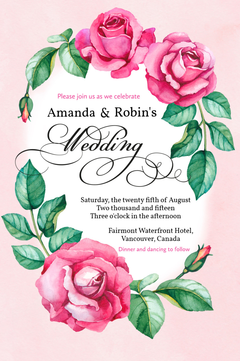 Editable Wedding Invitation Template Printable And Editable PSD