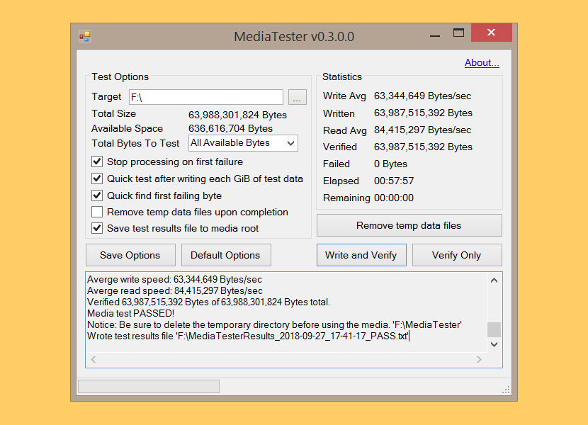 mediatester fake usb drive