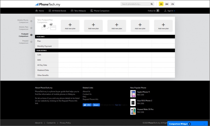 PhoneTech compare postpaid prepaid mobile data plan comparison in Malaysia