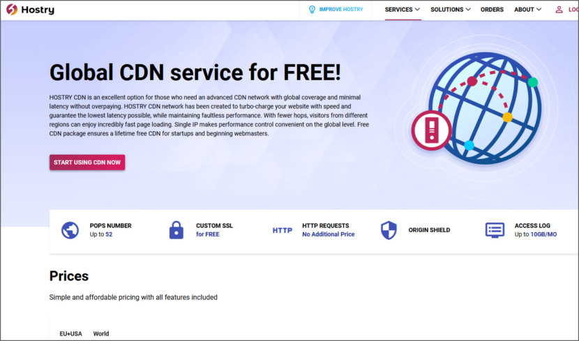 Hostry free CDN for WordPress