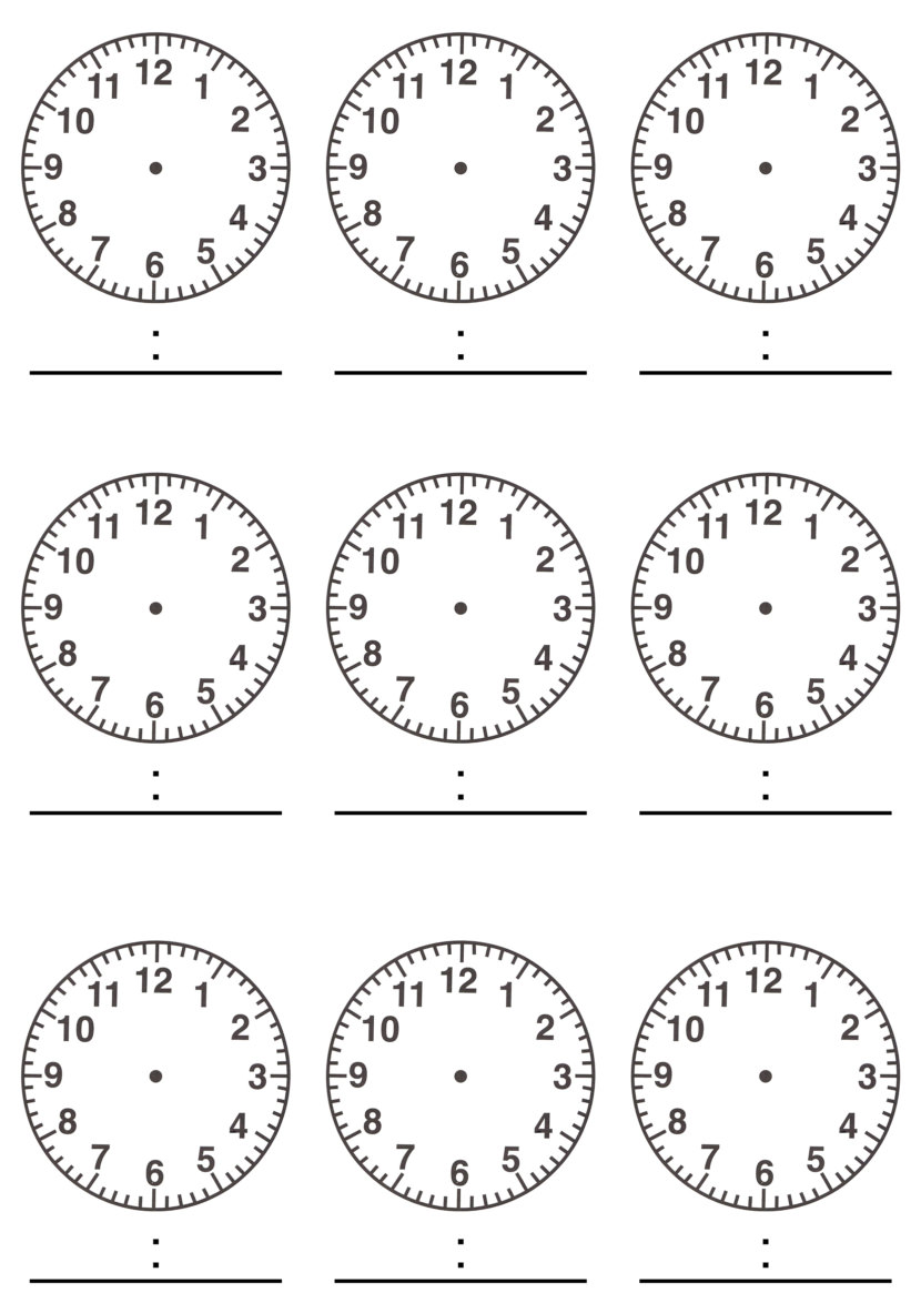 Printable Clock Worksheets