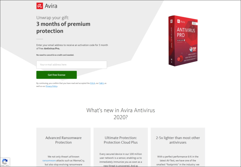 avira antivirus promotion screen shot