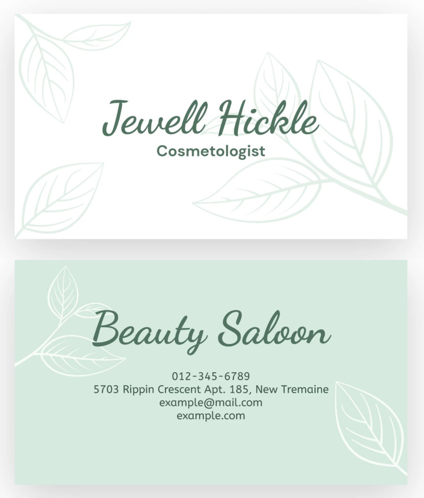 Cosmetologist Business Card