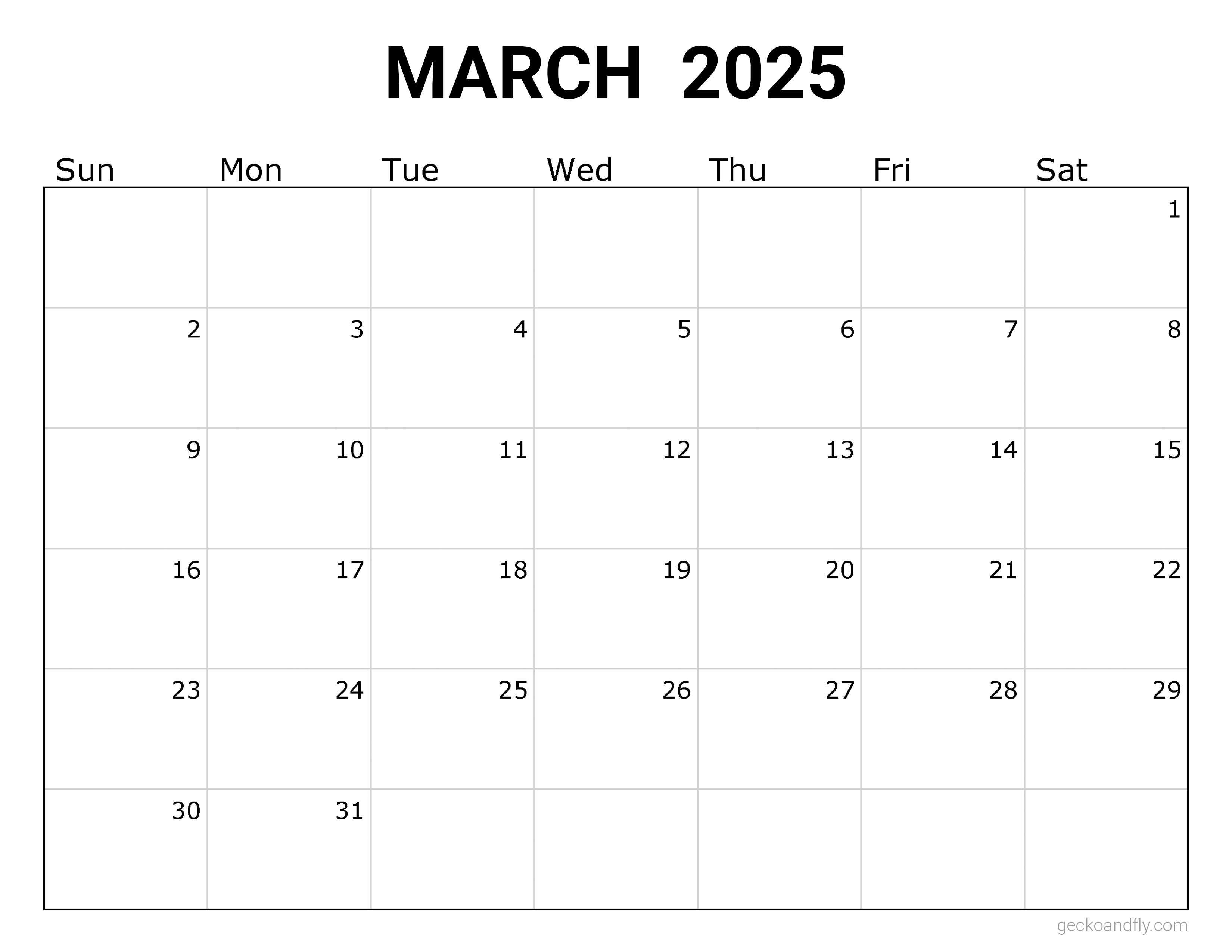 12 Free Printable 2025 Monthly Calendars - Simple & Minimalist Style