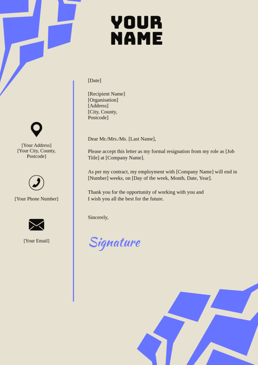 Resignation Letter Template