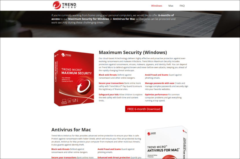 trend micro maximum security trial screen shot