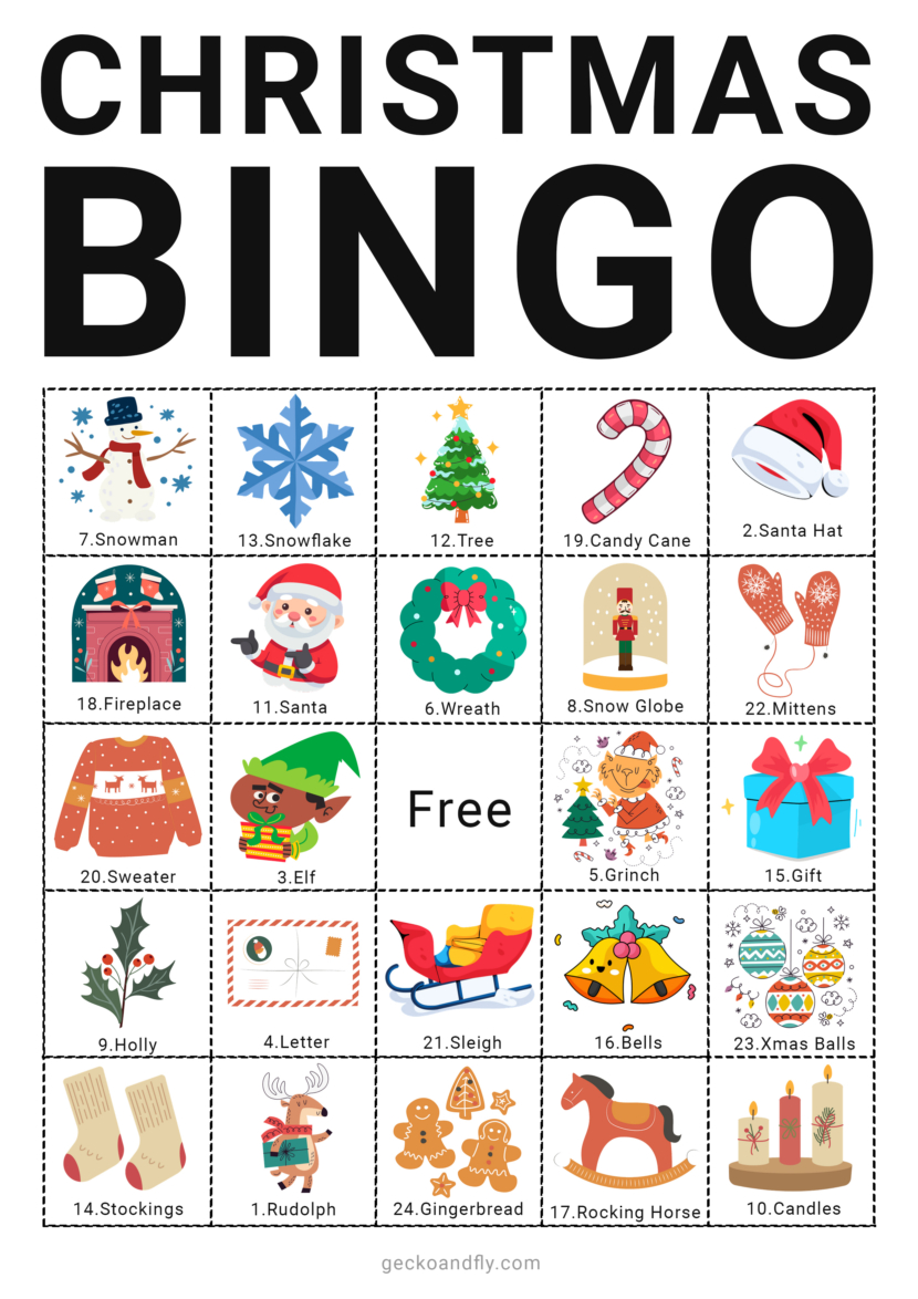Free Printable Christmas Bingo