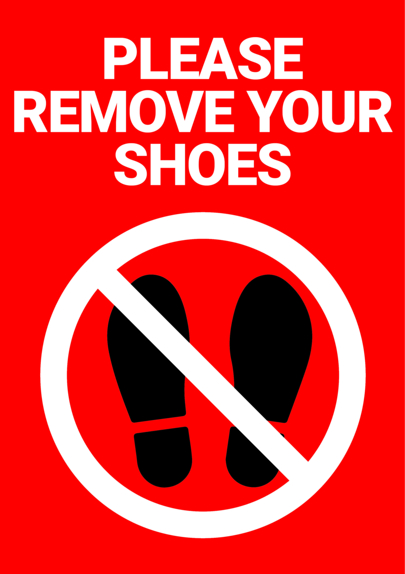 Please Remove Shoes Free Printable Signs