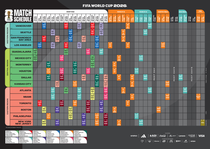 timetable schedule match world cup 2026