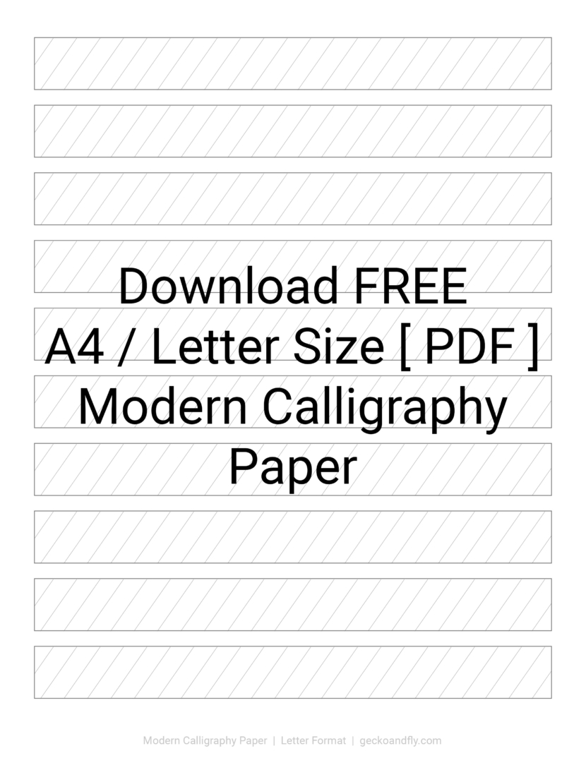 Printable Modern Calligraphy Paper Template in A4 and Letter size